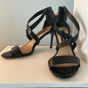 Steven by Steve Madden Black Strappy Heels, Size 8